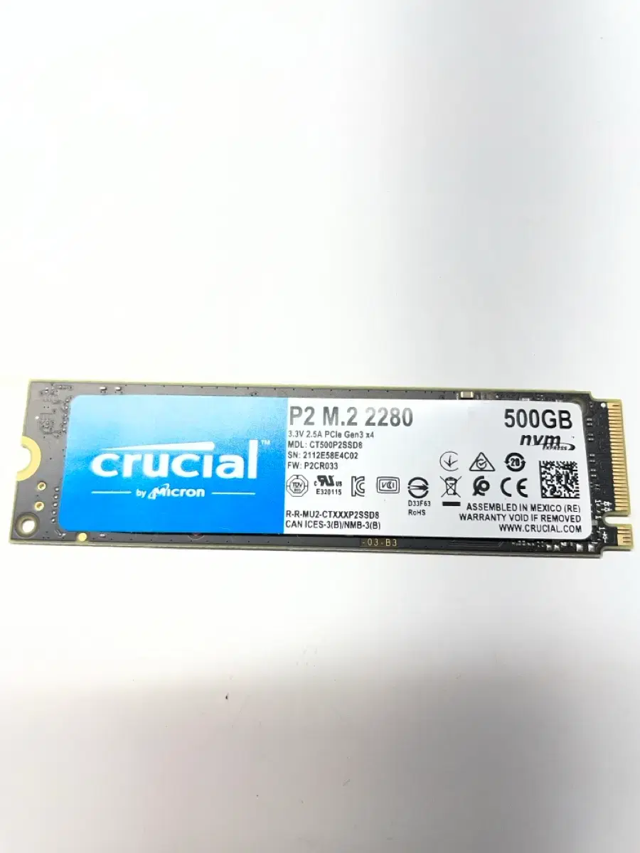 Crucial P2 500GB M.2 nvme 2280 SSD | 브랜드 중고거래 플랫폼, 번개장터